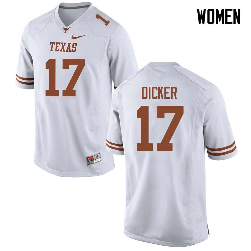 Women #17 Cameron Dicker Texas Longhorns College Football Jerseys Sale-White